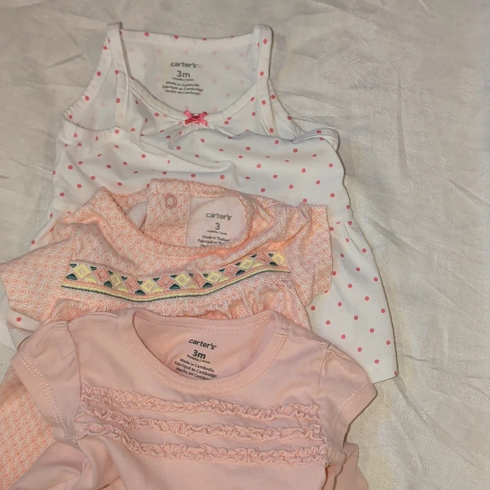 Baby Girl (0-3 Mo.) Summer Lot (26 PCs) Mostly New Carter's 2 